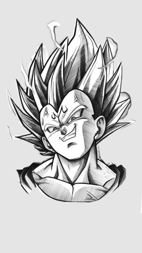 Pencil Sketch of Majin Vegeta