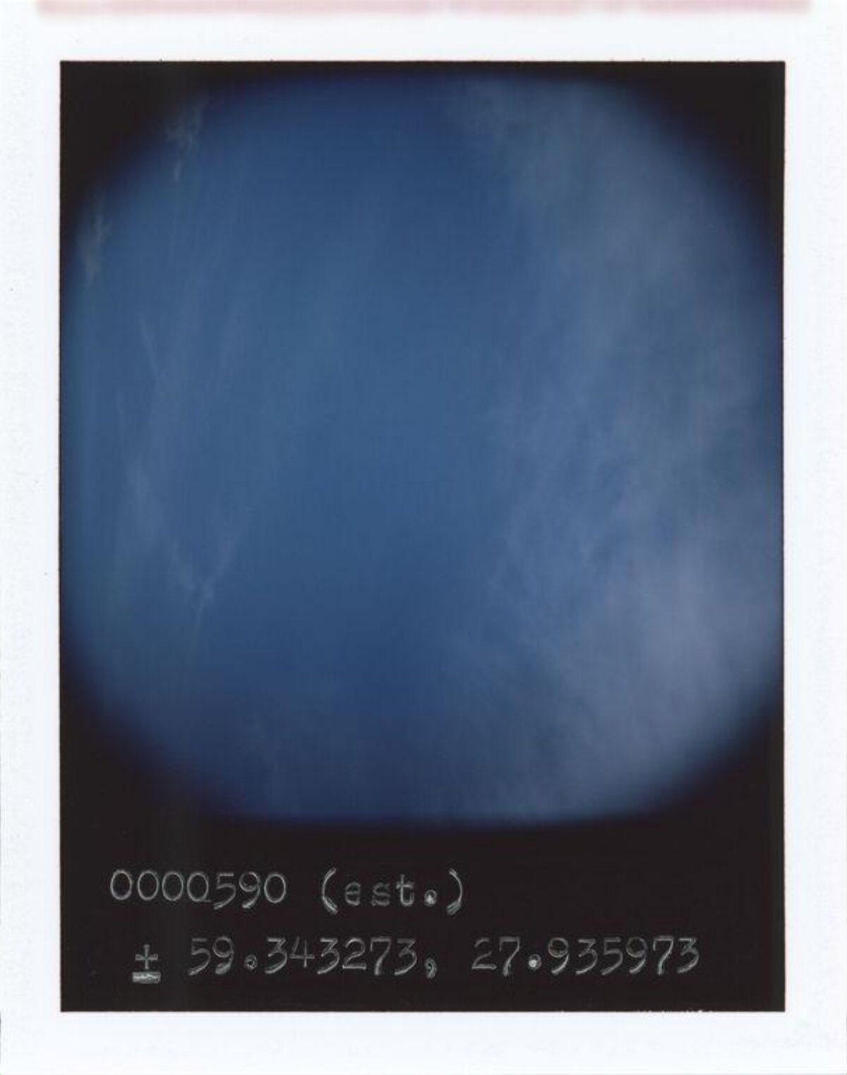 Polaroid Sky With Coordinate Text