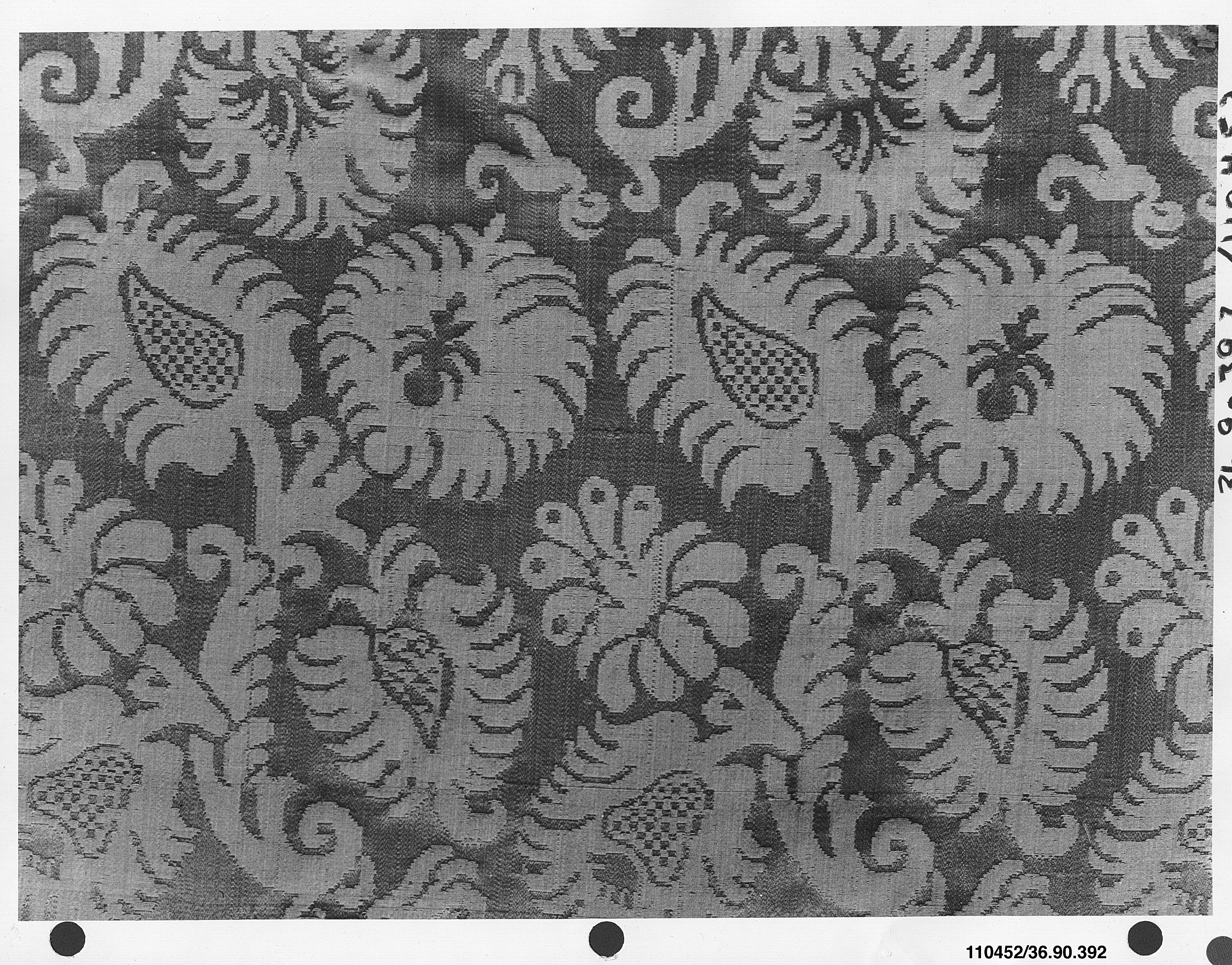 Vintage Floral Brocade Textile Sample