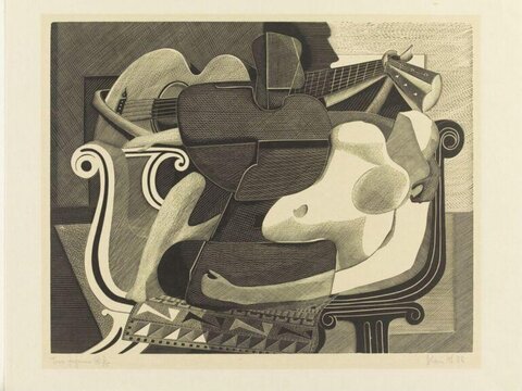 Cubist Still Life with Guitar