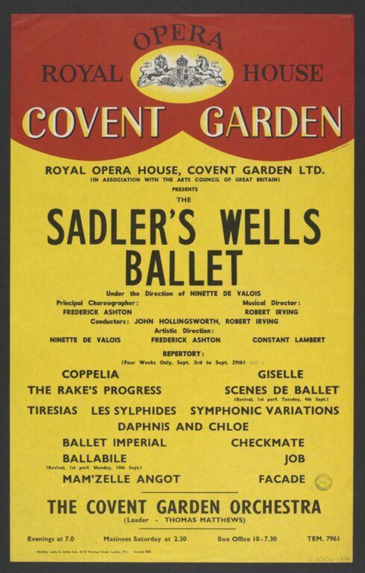 Sadler's Wells Ballet Performance Poster