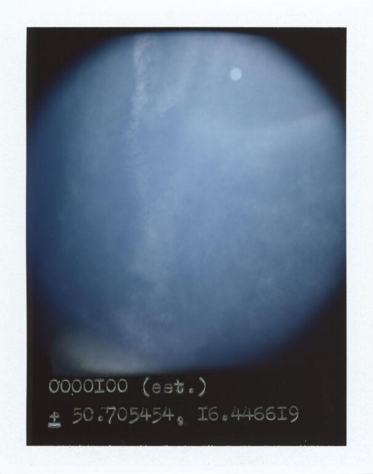 Hazy Blue Sky With Coordinates — Minimal Wallpapers