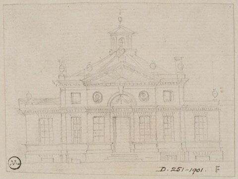 Pencil Sketch of Building Facade