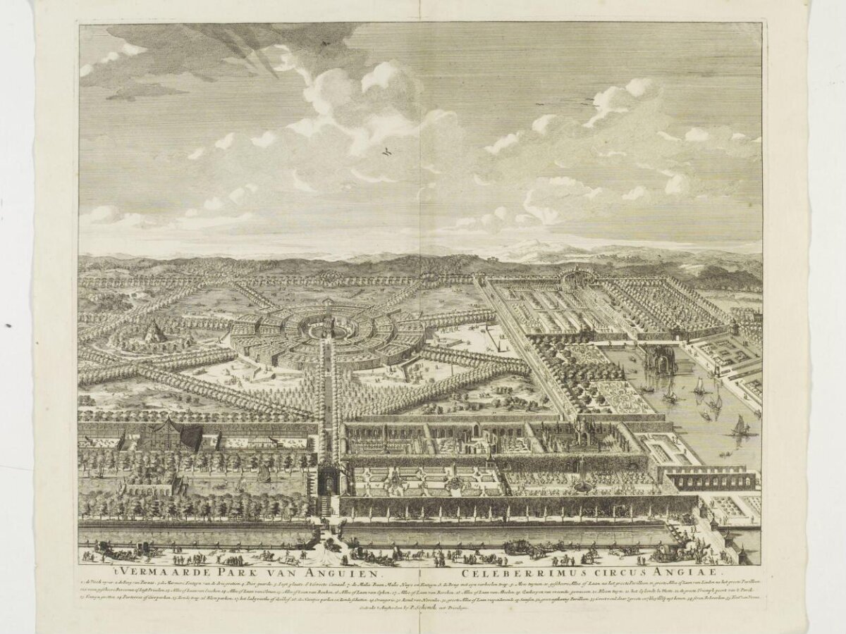 Antique Engraving of Enghien Park