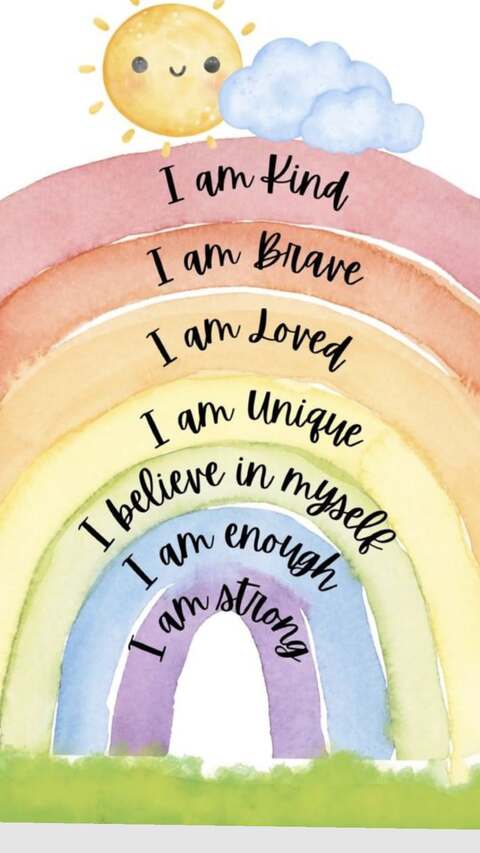 Cute Positive Affirmation Rainbow Art