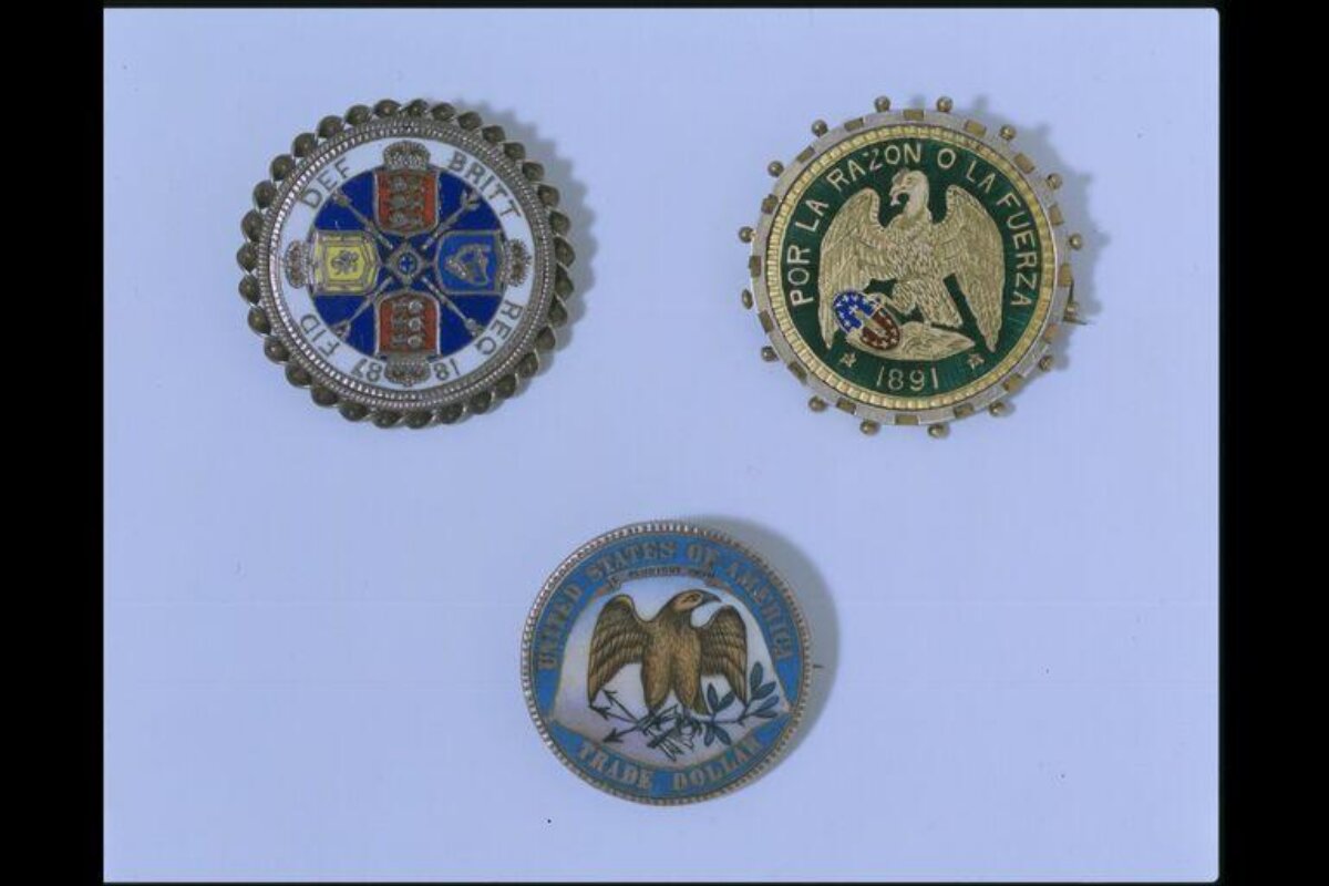 Three Enamel Historical Badges — Logos