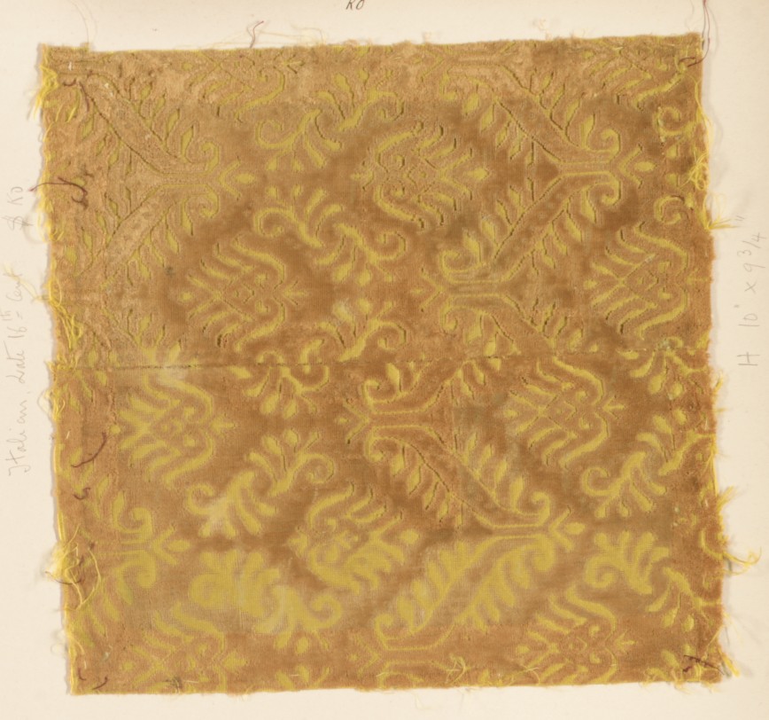 16th Century Italian Velvet Fabric Sample