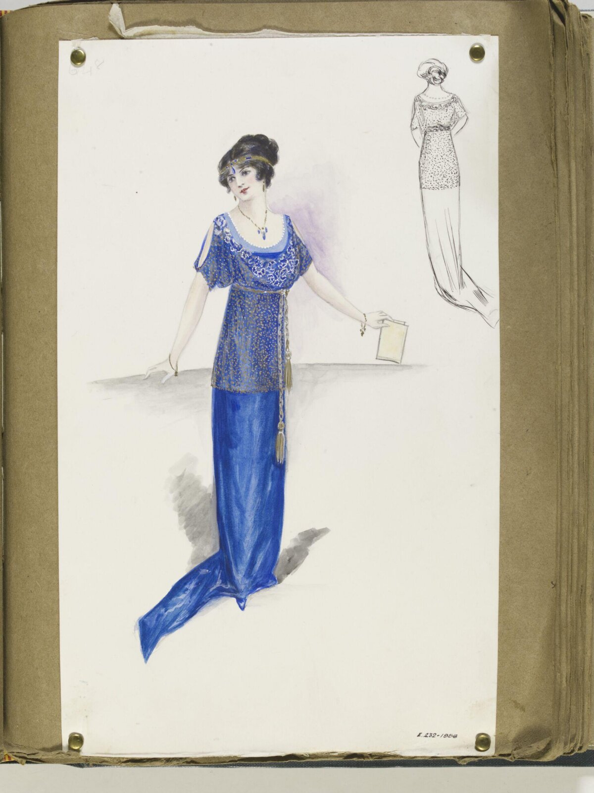 Fashion Sketch of Blue Evening Gown