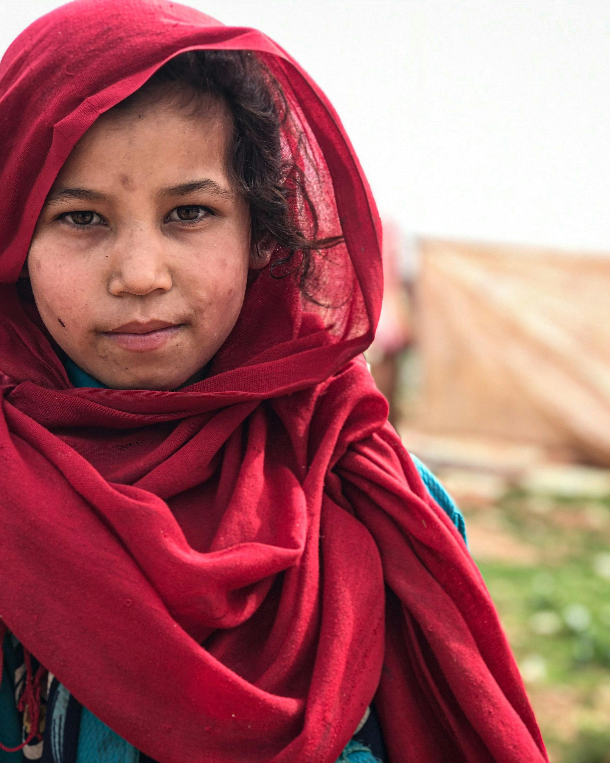 Young Girl With Red Headscarf