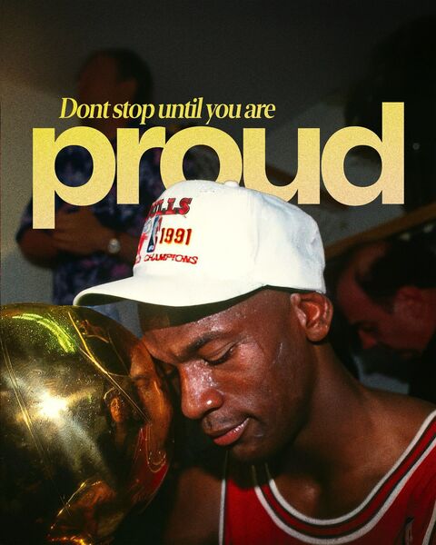 Michael Jordan With Championship Trophy