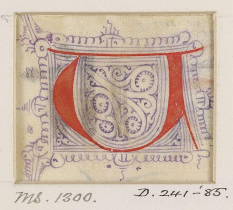 Illuminated Medieval Manuscript Initial U