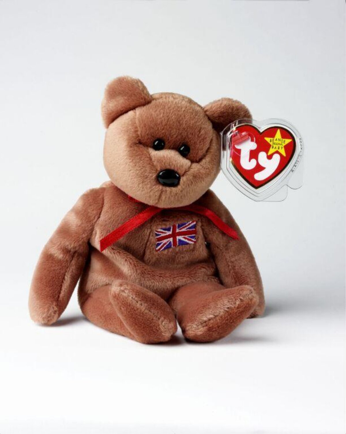 Brown British Flag Ty Beanie Baby Bear