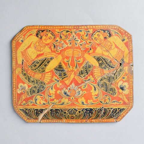 Ancient Painted Panel with Two Figures
