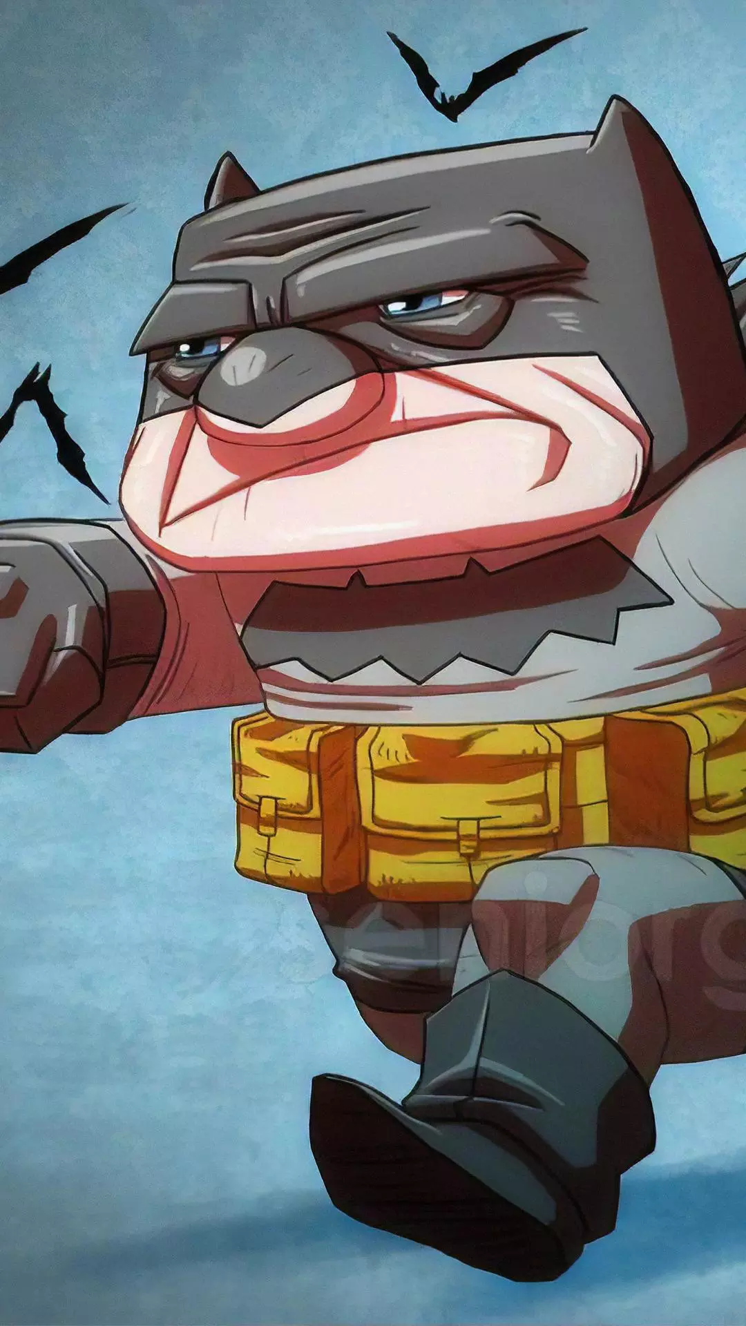 Chibi Bulky Batman Cartoon Illustration