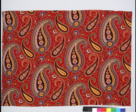 Red Paisley Printed Textile