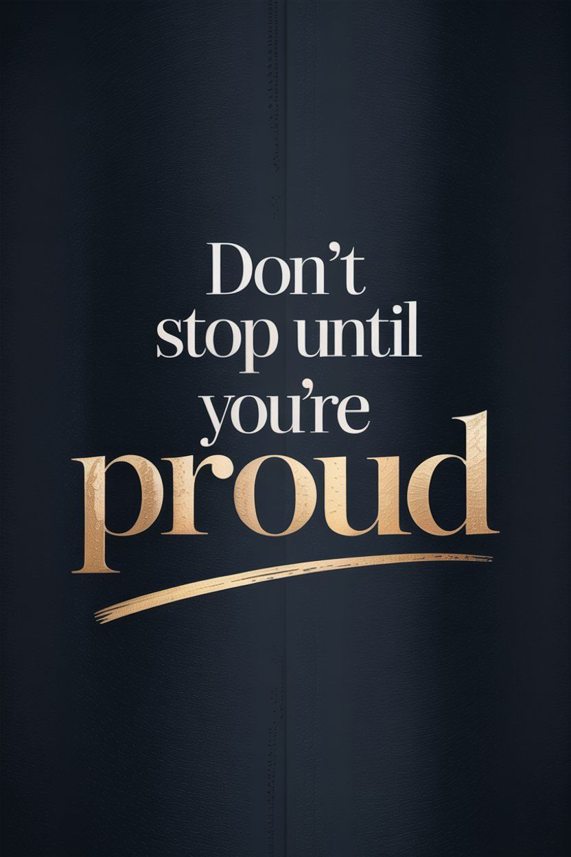 Don't Stop Until You're Proud Quote