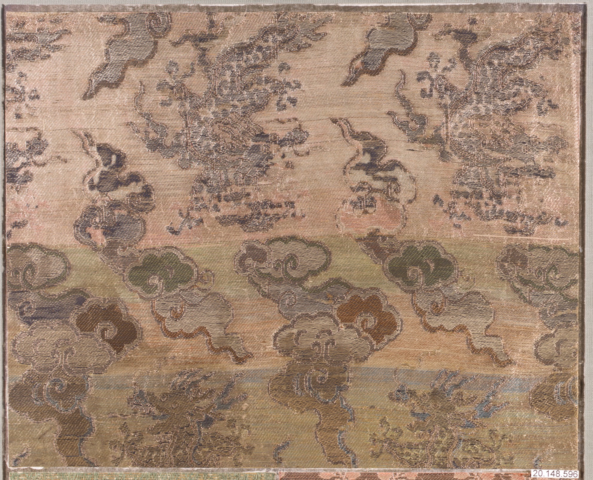 Antique Cloud Pattern Brocade Fragment