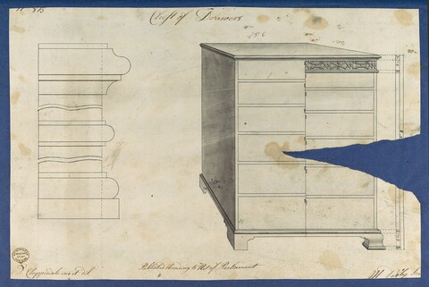 Antique Chest of Drawers Design Drawing