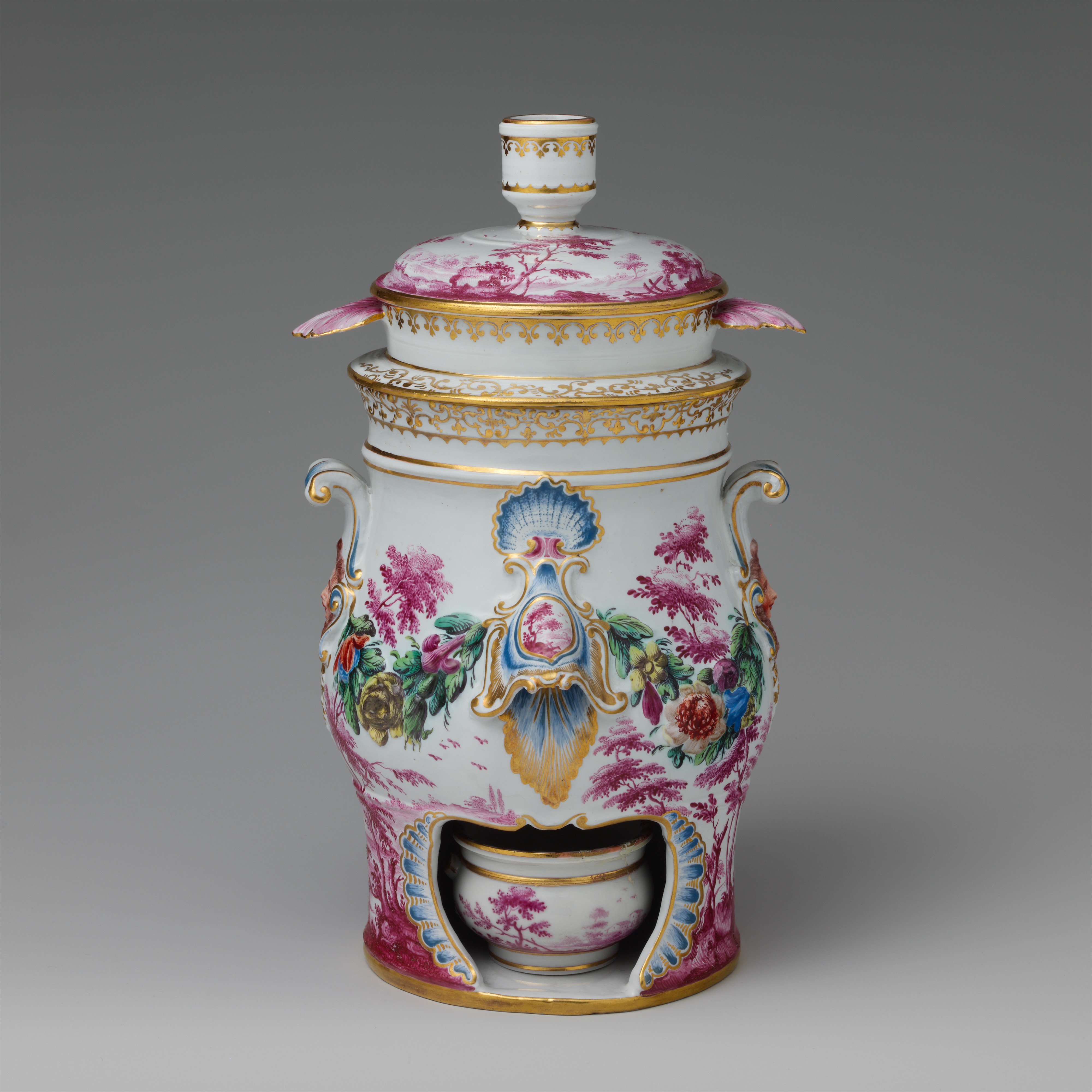 Painted Gilded Porcelain Urn