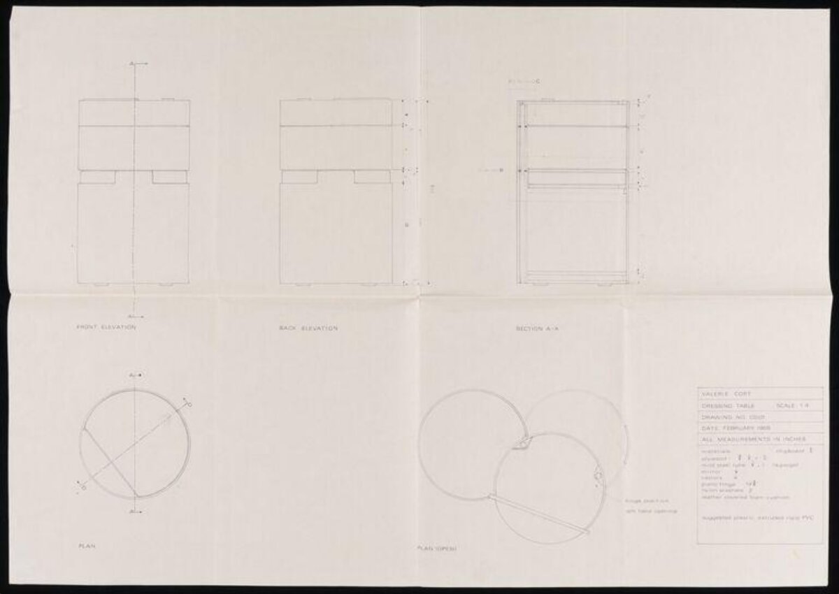 Dressing Table Technical Drawing