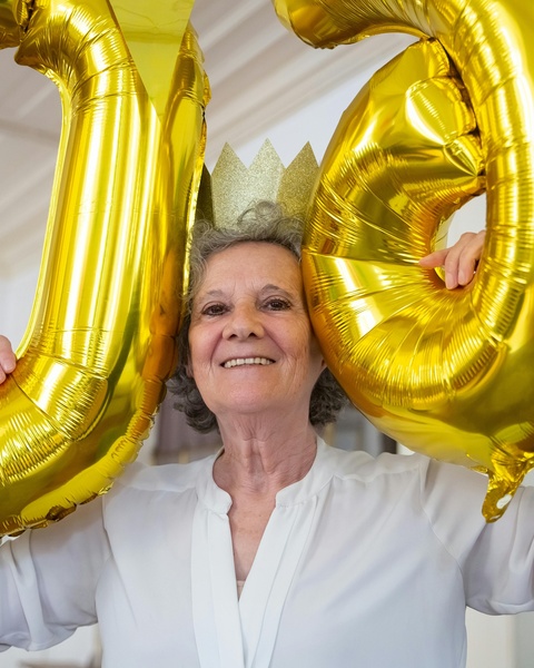 Senior Woman Celebrating 60th Birthday
