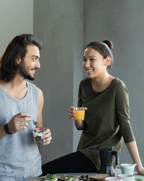 Couple Enjoying Breakfast Together