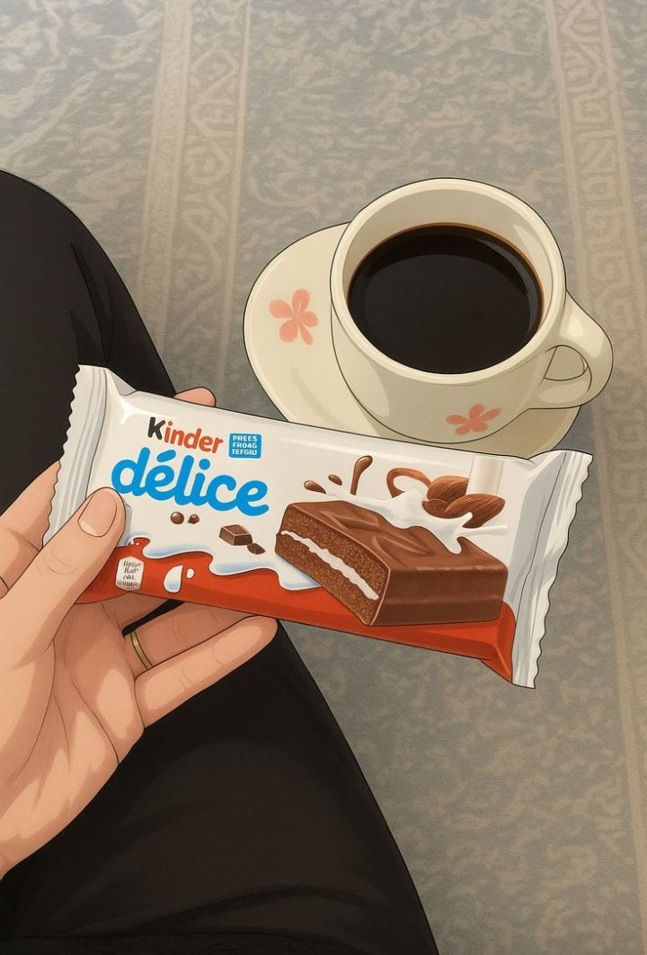 Kinder Délice with Black Coffee