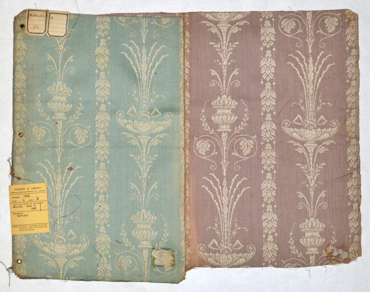 Vintage Damask Fabric Sample Swatches