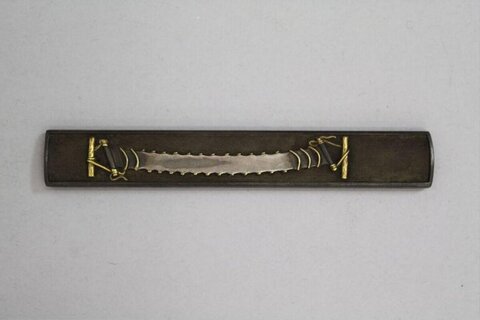 Sword Motif Antique Metal Decorative Plaque