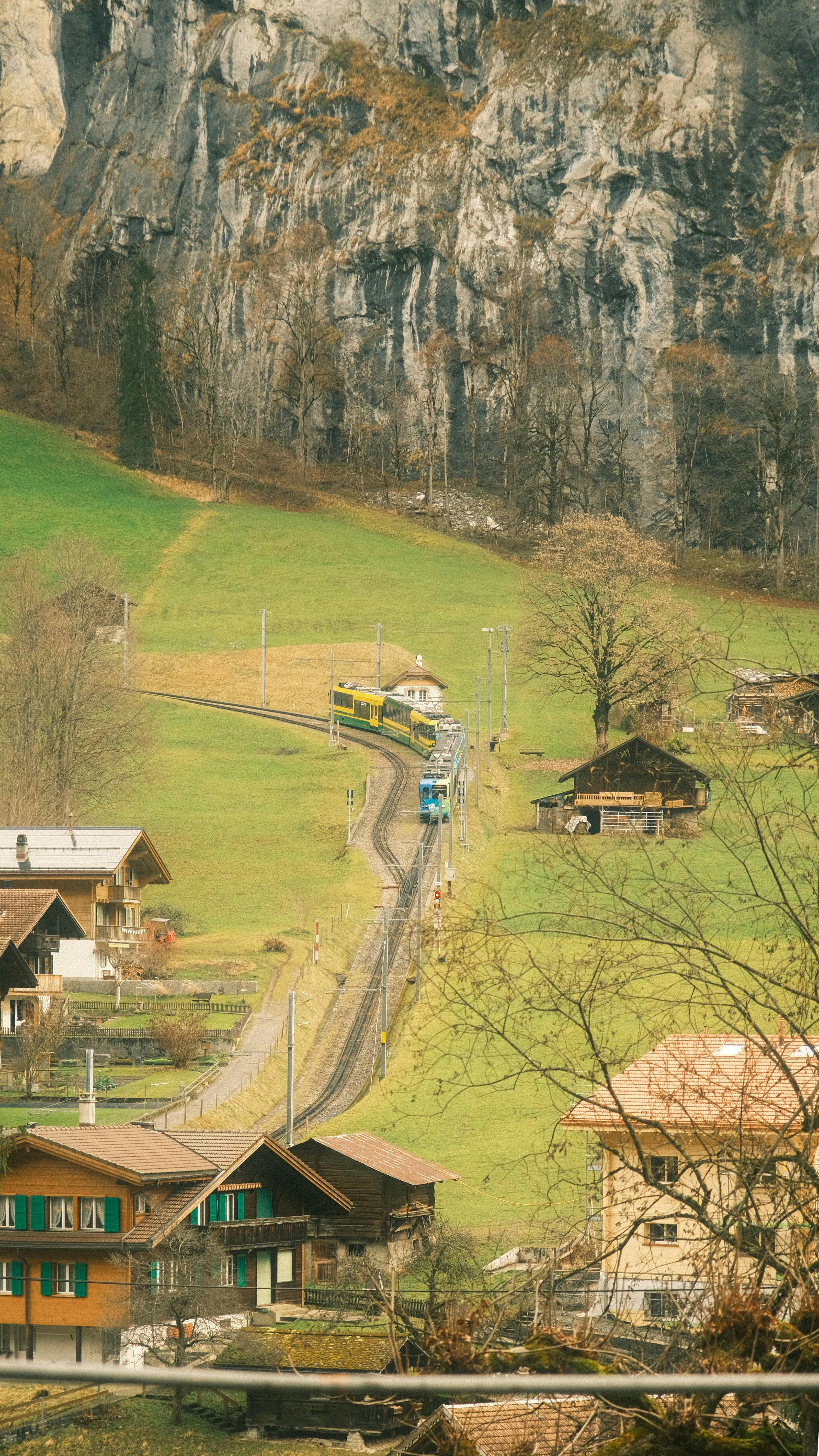 Two Trains in Alpine Mountain Village