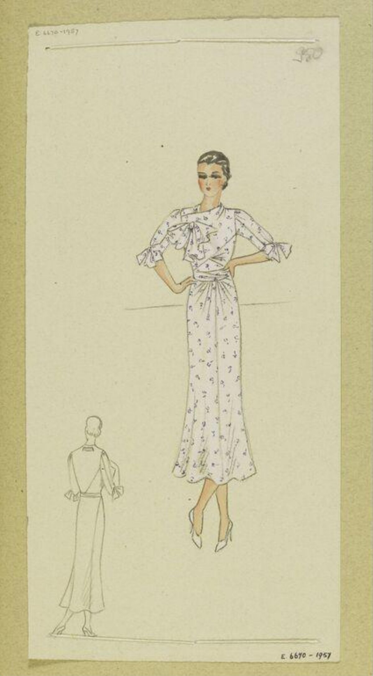 Vintage Dress Fashion Sketch