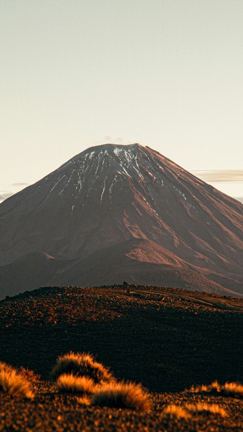 Snow-capped Volcano at Golden Hour
