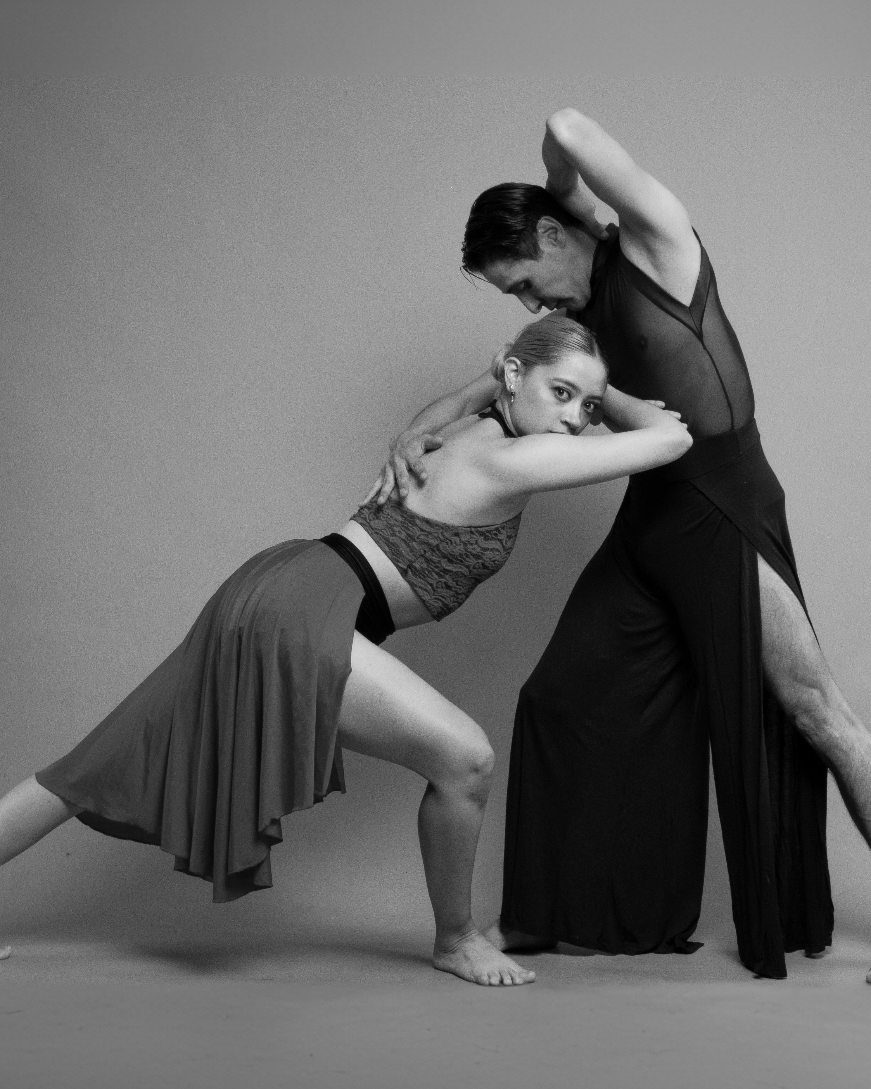 Two Dancers in Dynamic Dance Pose
