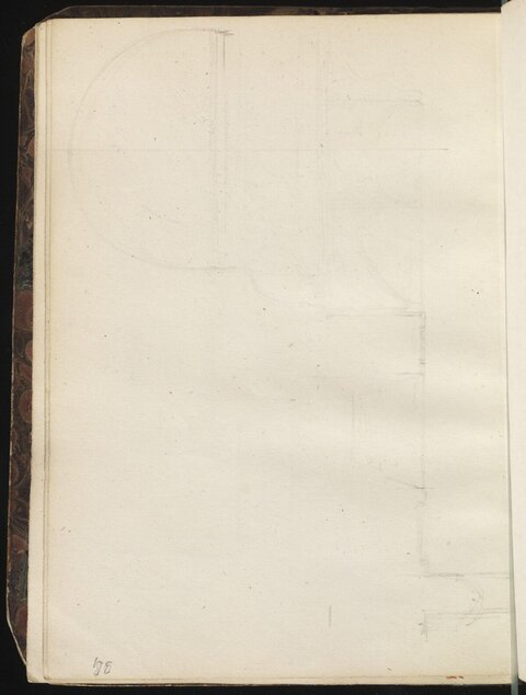 Faint Architectural Sketch on Sketchbook Page