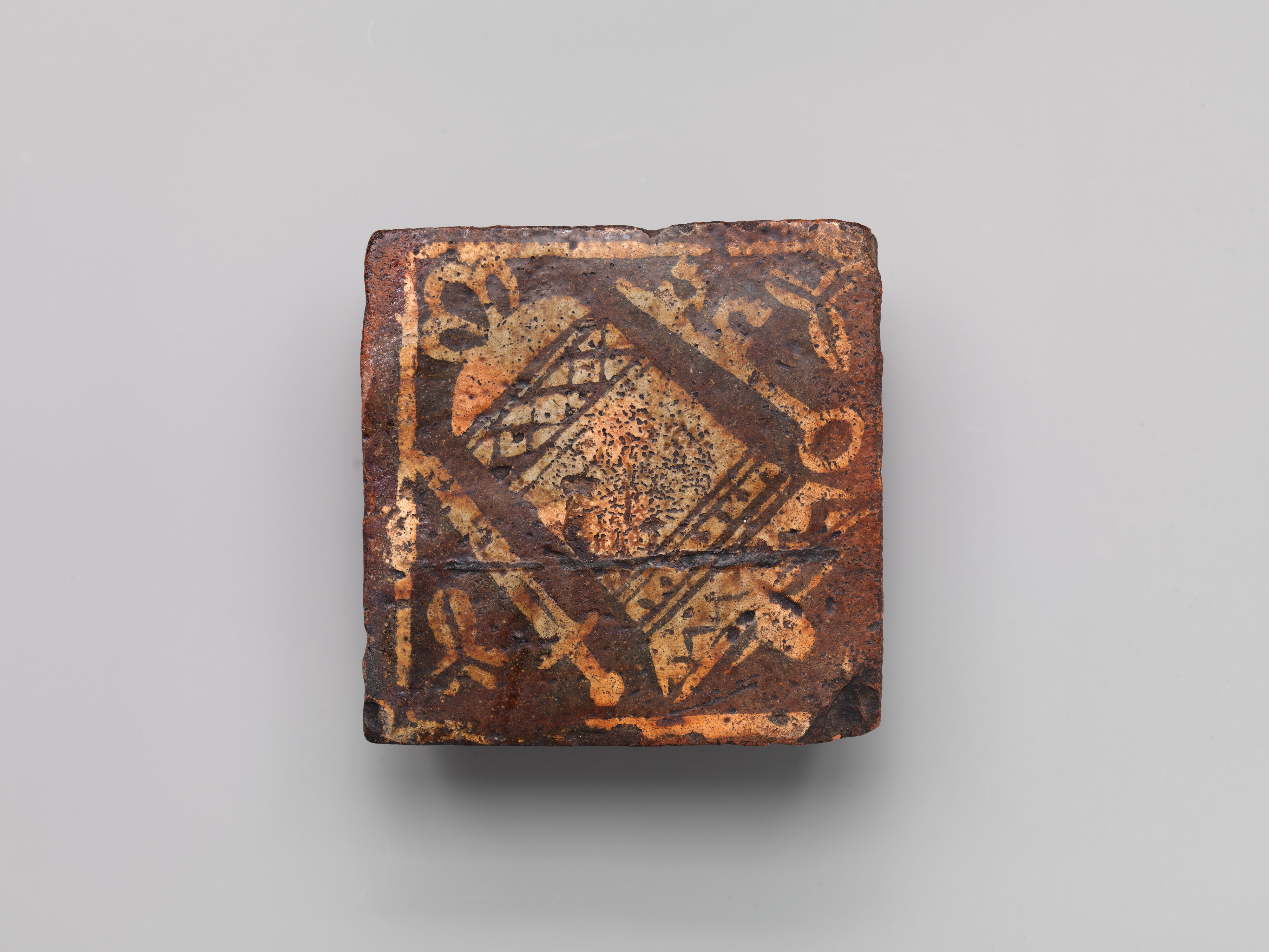 Antique Decorated Square Ceramic Tile