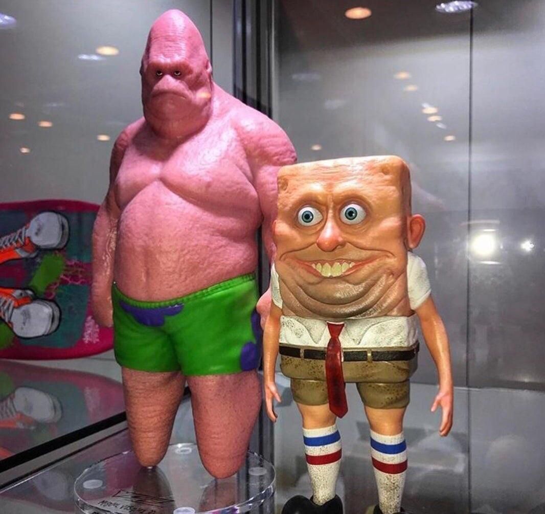 Uncanny Realistic SpongeBob and Patrick Figures
