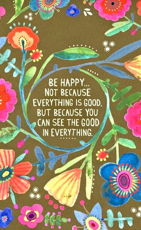 Happiness Quote with Floral Border