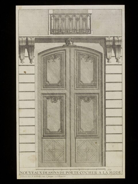 French Carriage Door Design Engraving