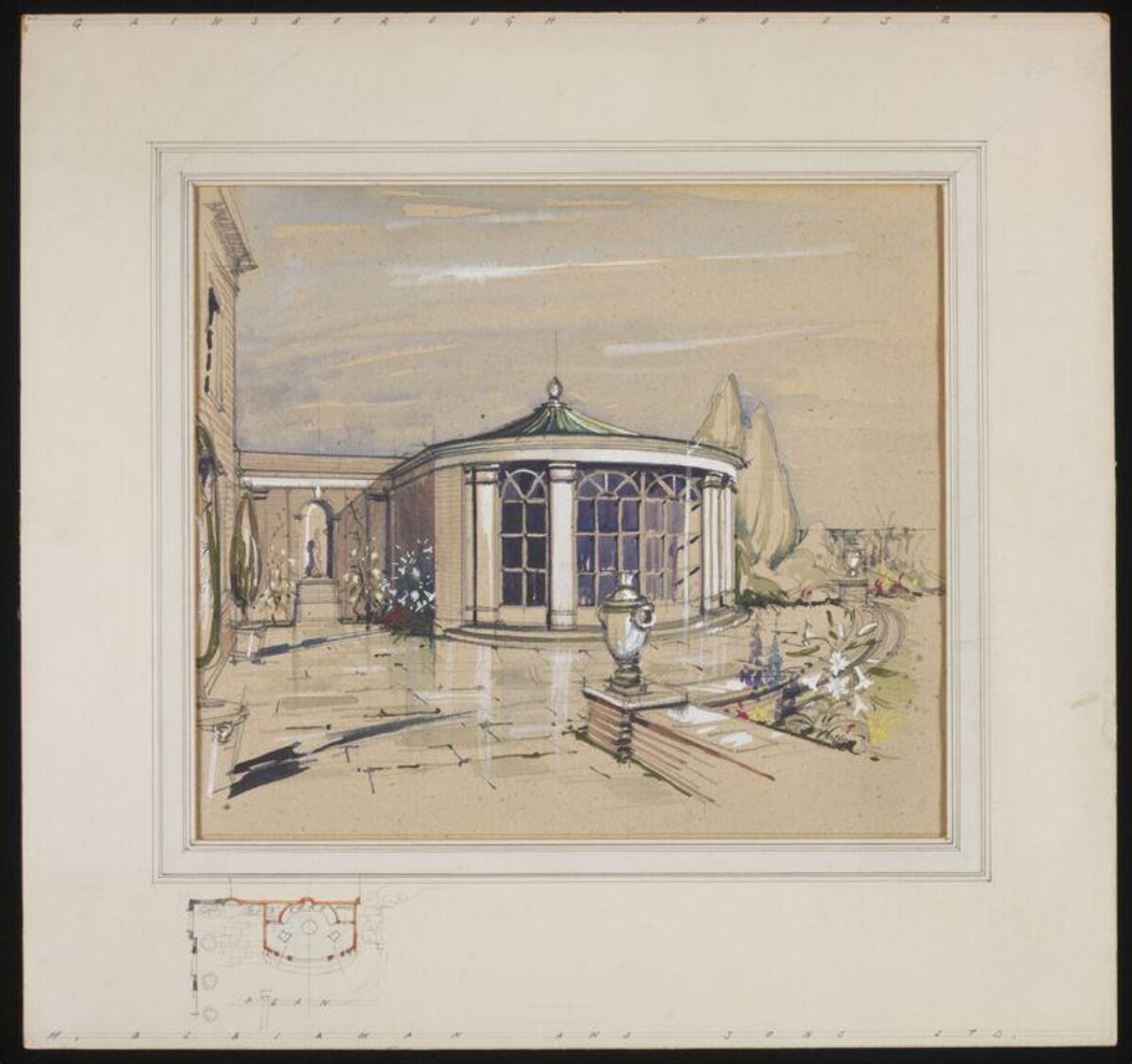 Circular Garden Pavilion Architectural Sketch