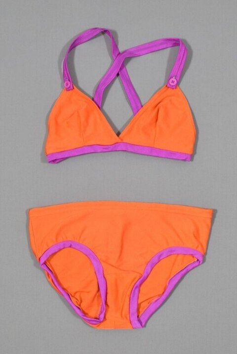 Orange and Purple Two-Piece Bikini