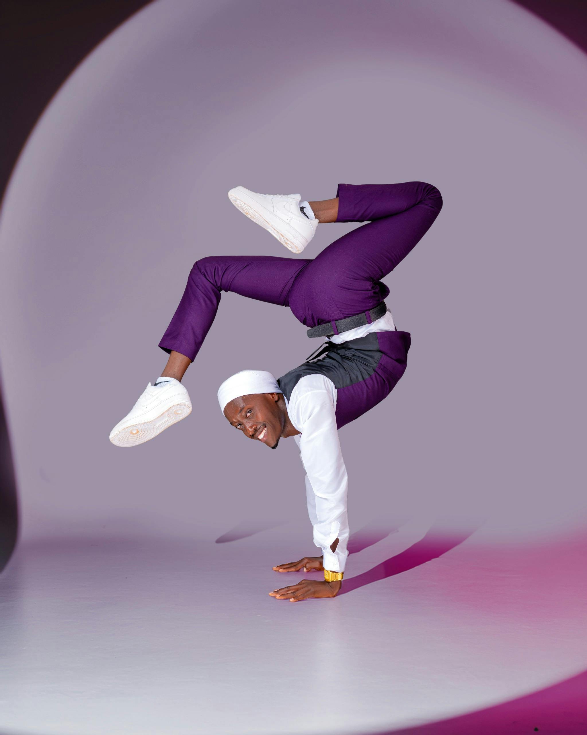 Breakdancer Doing Contortion Balance Pose