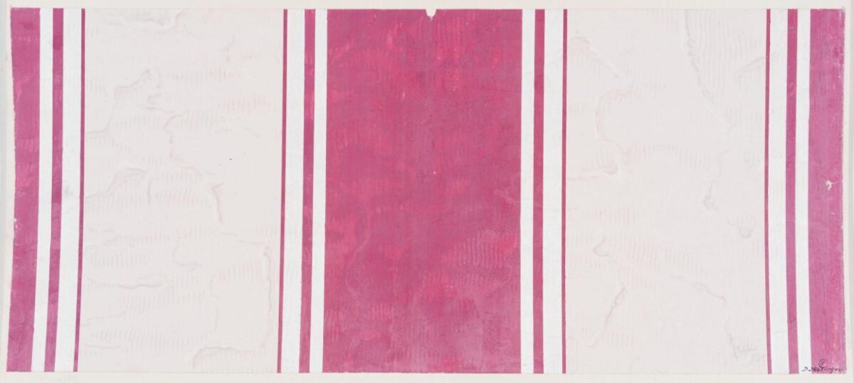 Abstract Pink Vertical Striped Painting