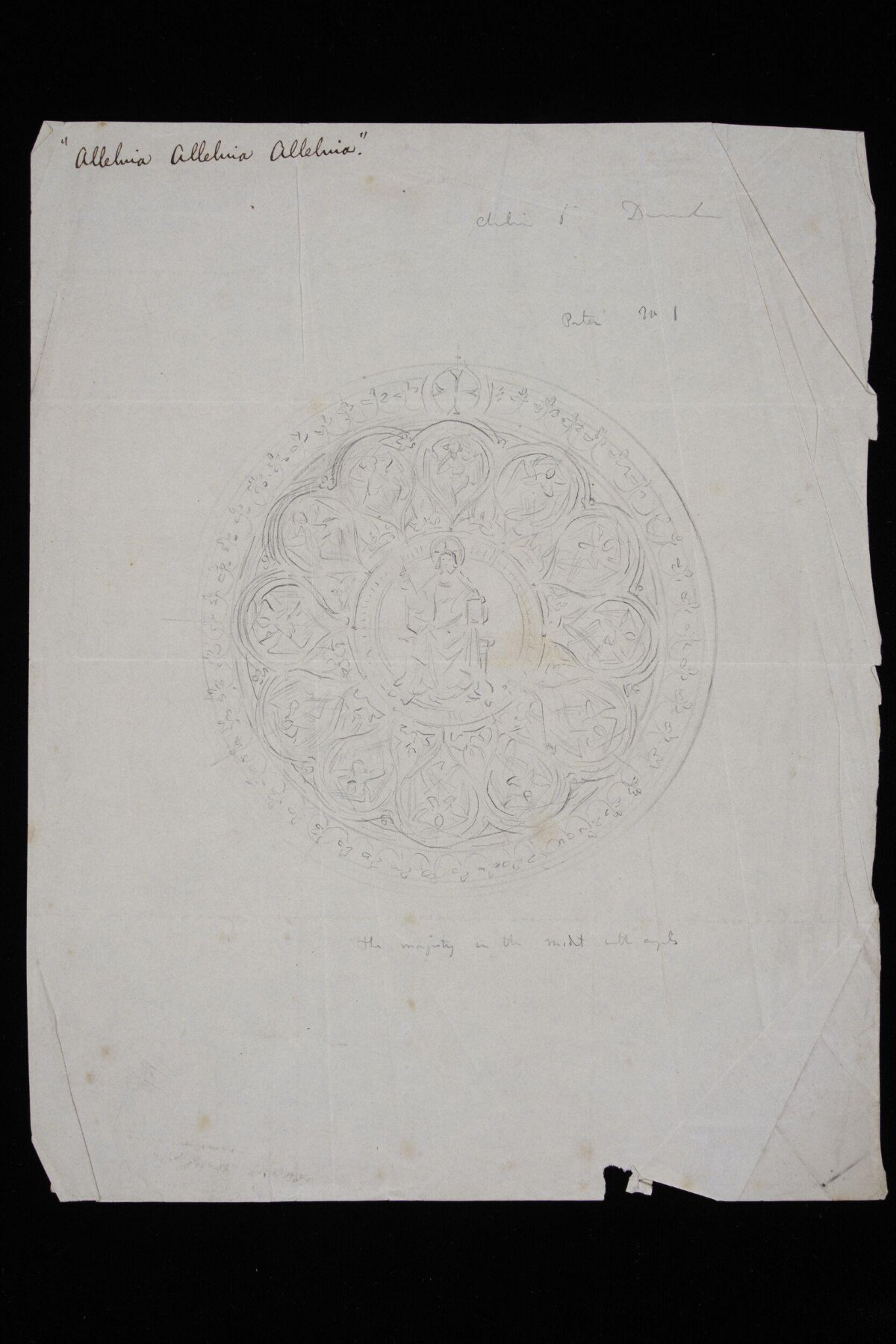 Pencil Sketch of Rose Window Design
