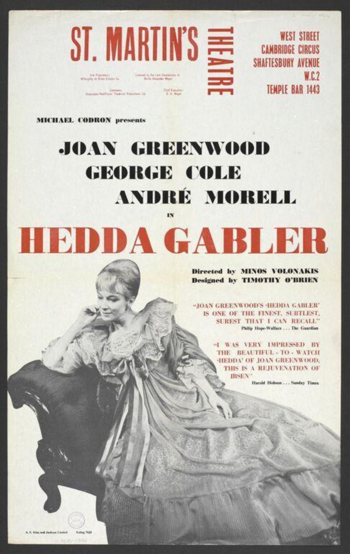 St Martin's Theatre Hedda Gabler Poster