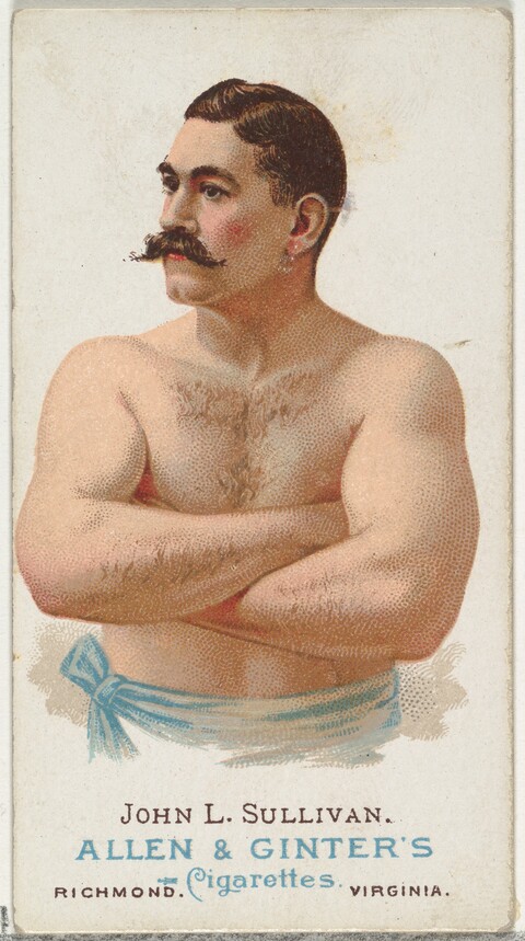 John L Sullivan Cigarette Card Portrait