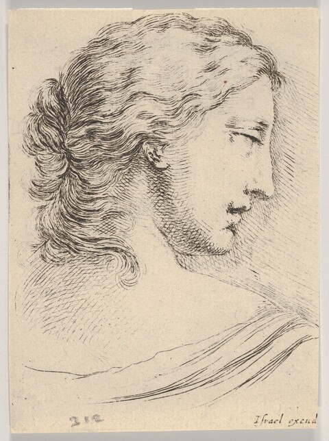 Etching of Woman's Head in Profile
