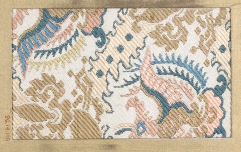 Antique Floral Woven Textile Fragment