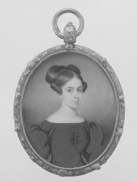 Oval Framed Miniature Portrait of a Woman