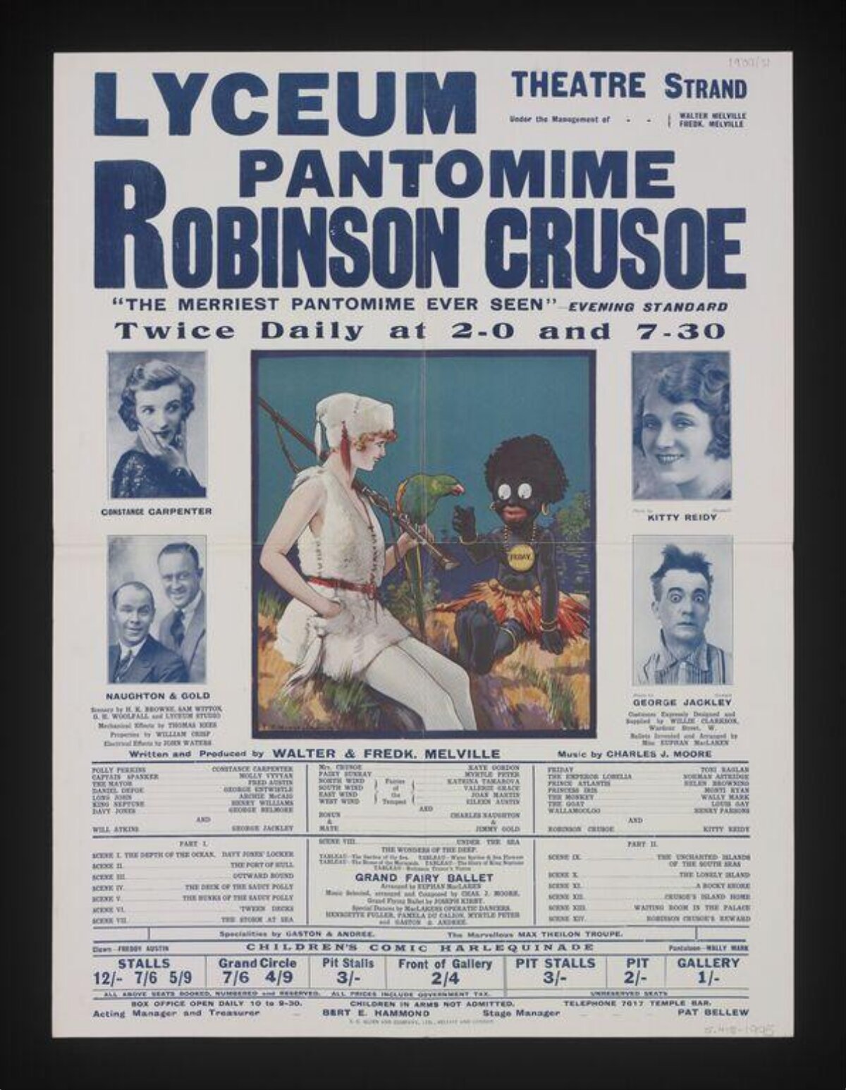 Vintage Robinson Crusoe Pantomime Poster