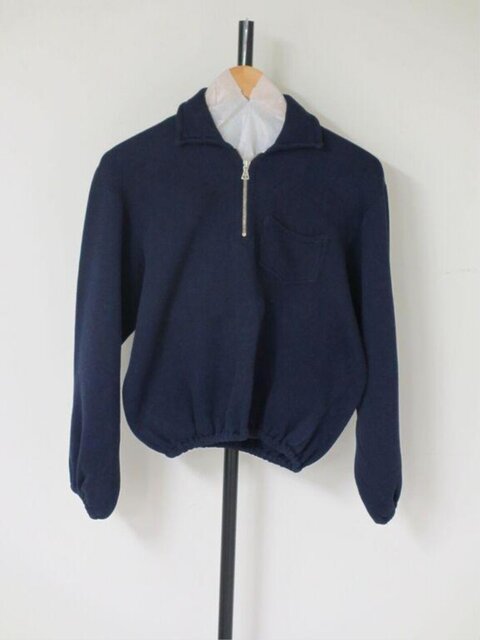 Navy Blue Half-Zip Pullover Sweater